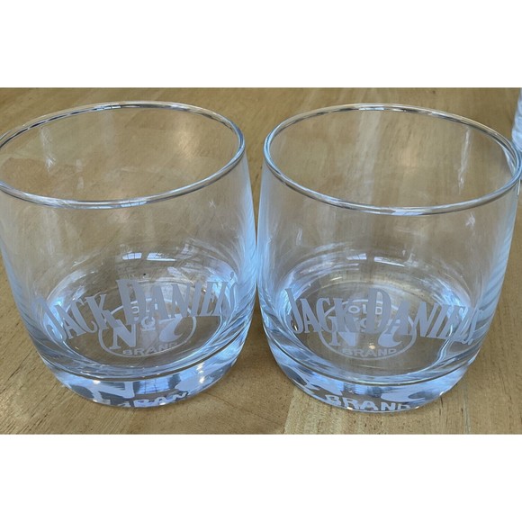 Jack Daniels Whiskey Glass Old No. 7 Brand Clear Rocks Round Set Of (4). Read - Picture 3 of 10